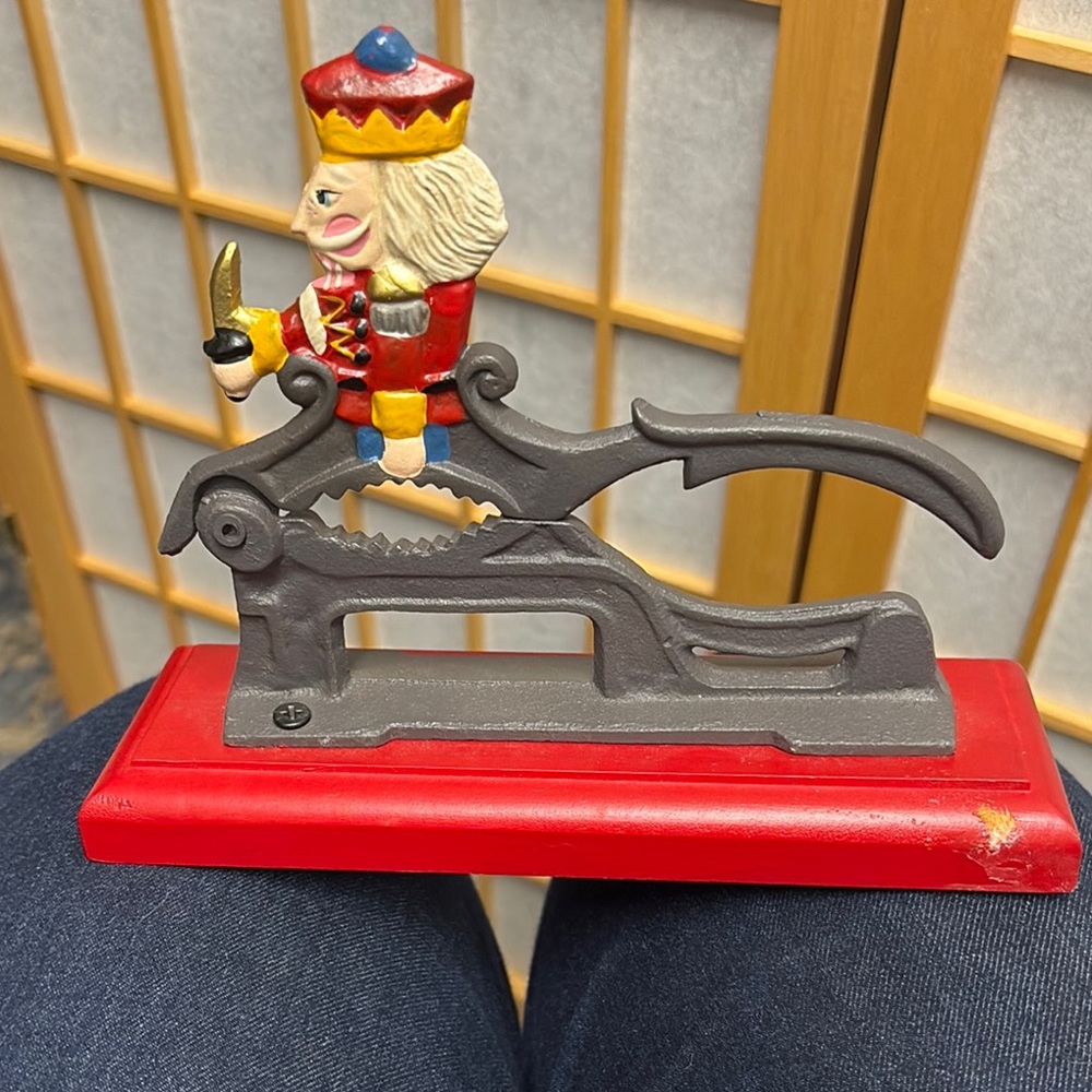 Vintage Nutcracker King Figurine on Red Base